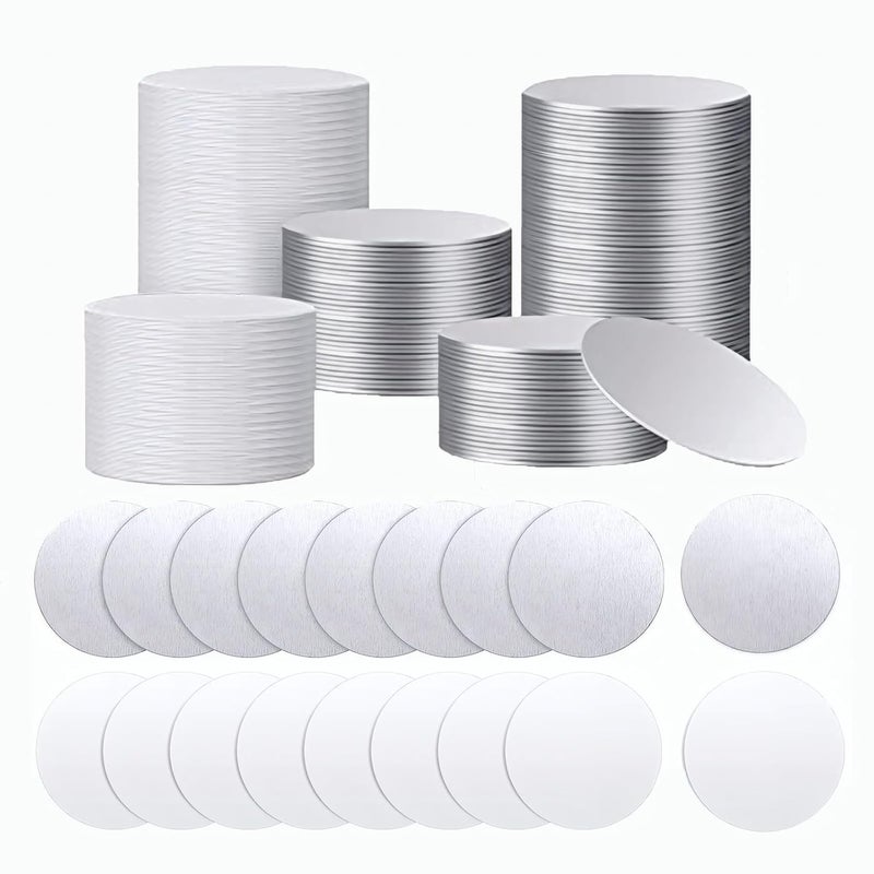 Muka 100Pcs 1.5 Inch Round Sublimation Blank Aluminum Sheets, Aluminum Board Heat Transfer for Breastpin, Retractable Badge Holder, Photo Tray, Collapsible Phone Holders - Image 1